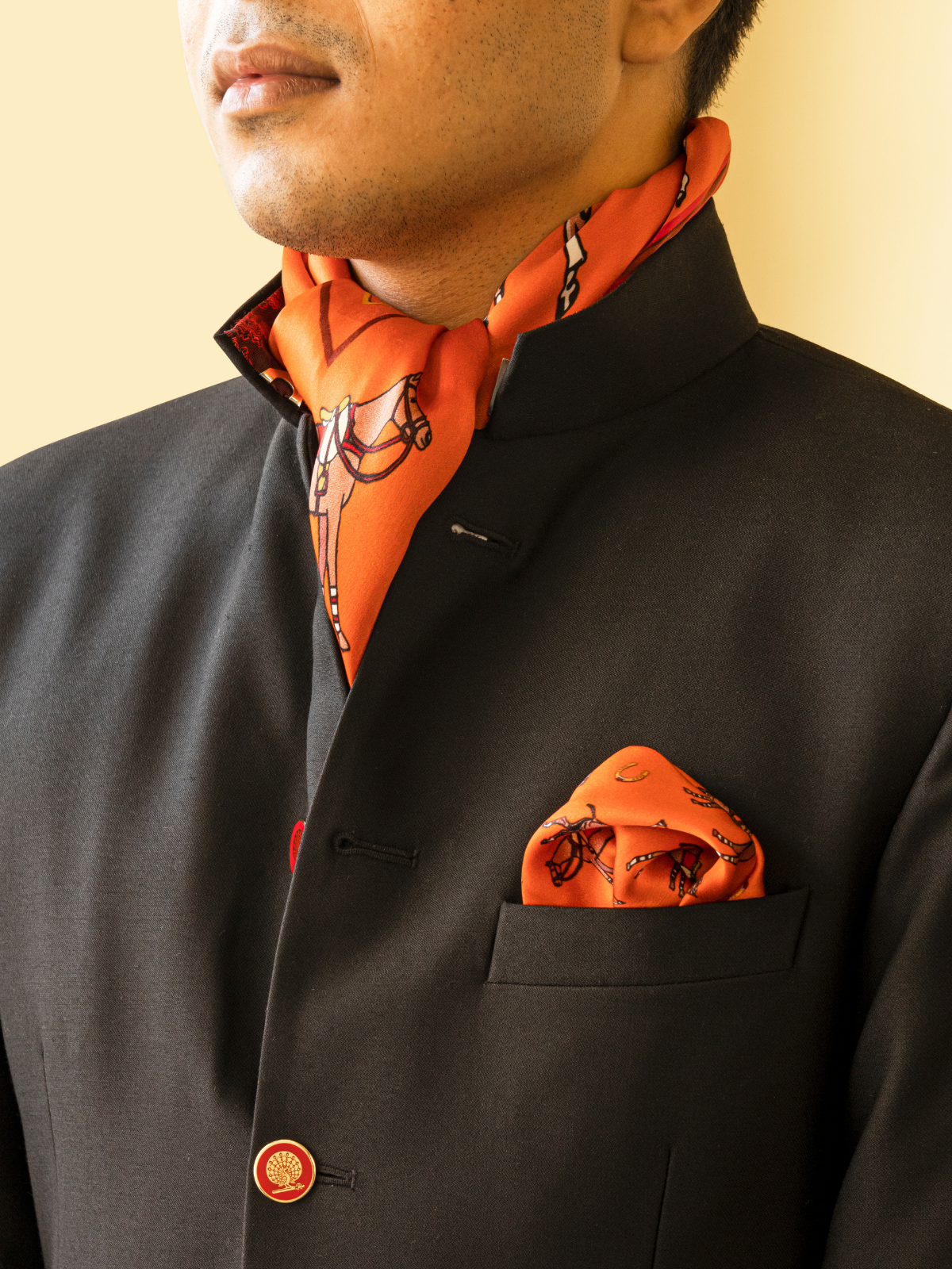 Horse Print Pocket Square