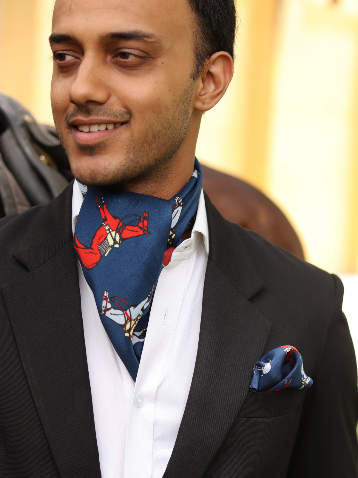 Scarf Red Blue Horse
