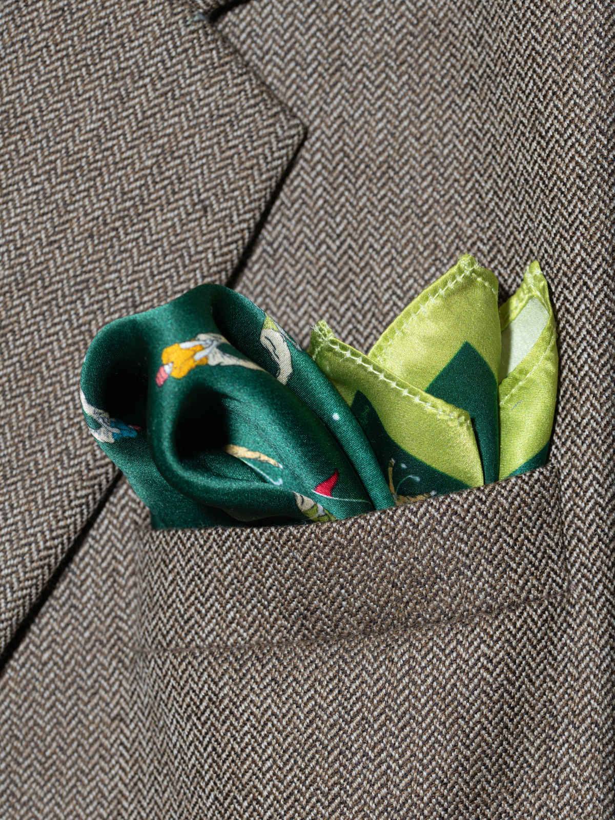 Pocket Square Golfer Green