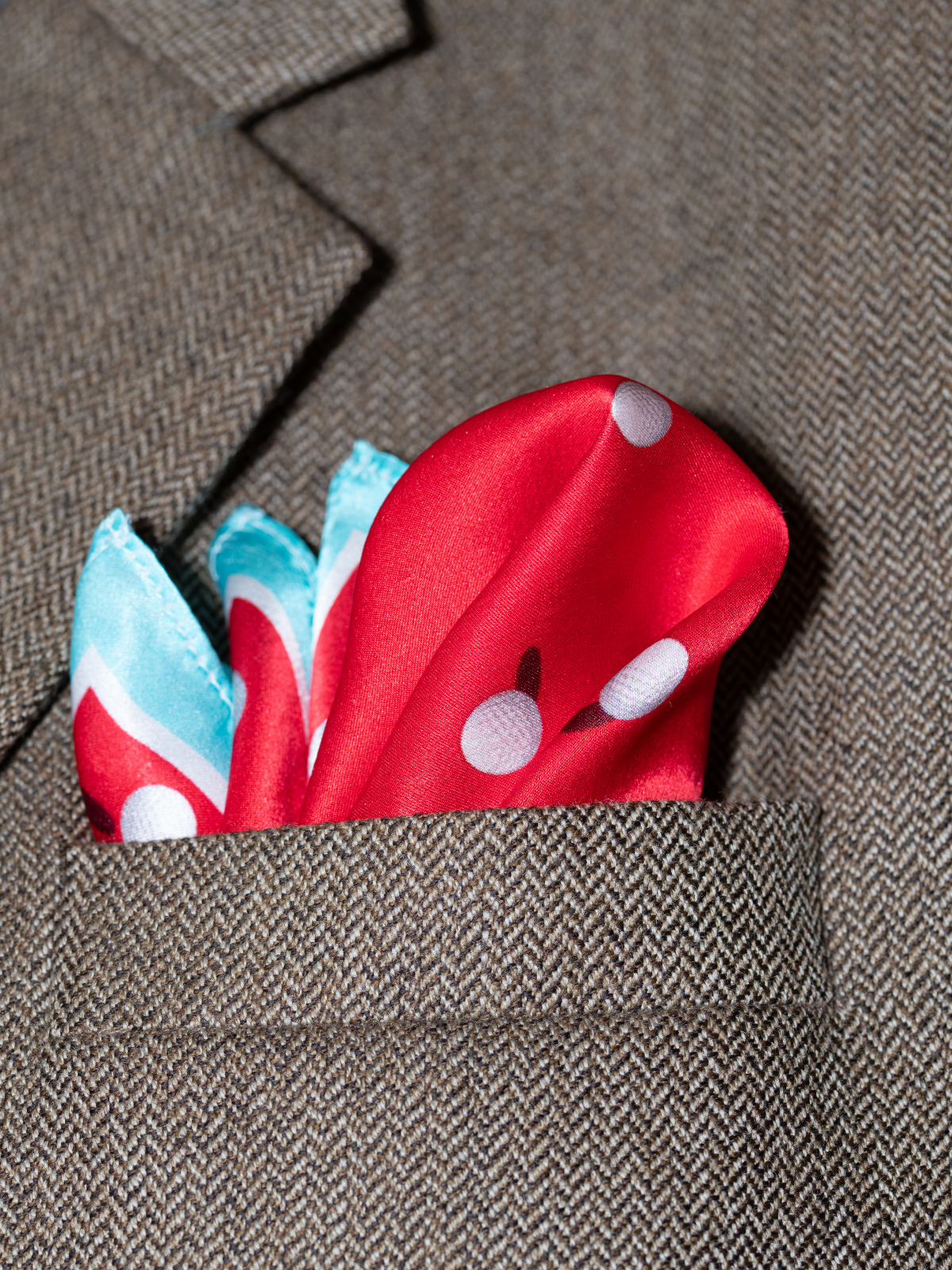 Pocket Square Golf Ball Red
