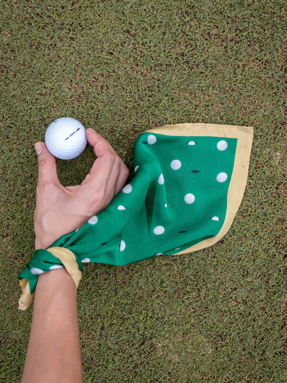 Pocket Square Golf Ball Green