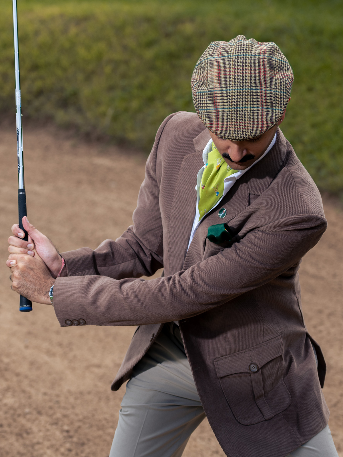 Pocket Square Golfer Green