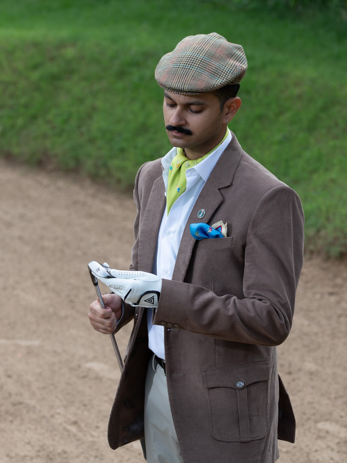 Pocket Square Golfer Blue