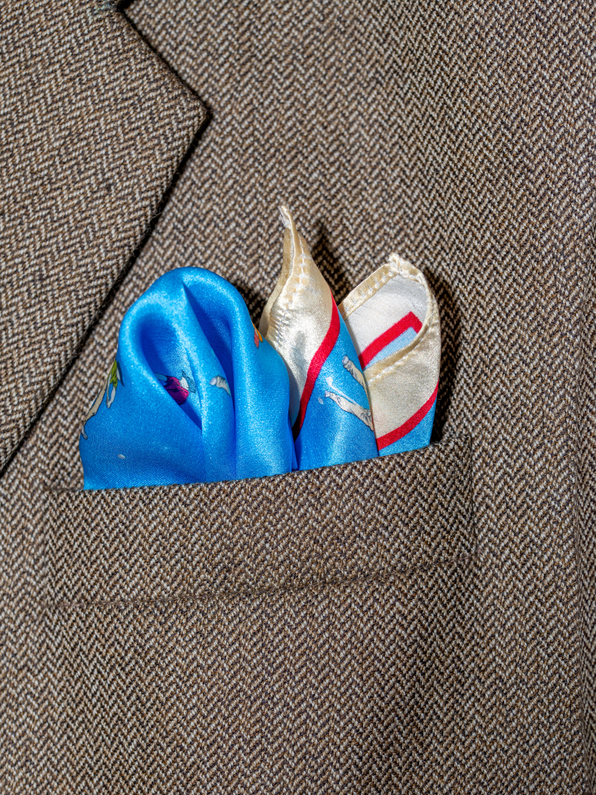 Pocket Square Golfer Blue
