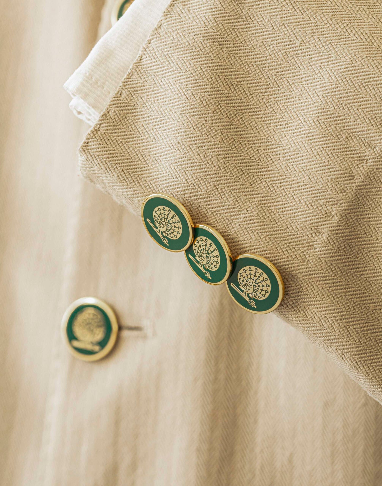 Green Peacock Buttons