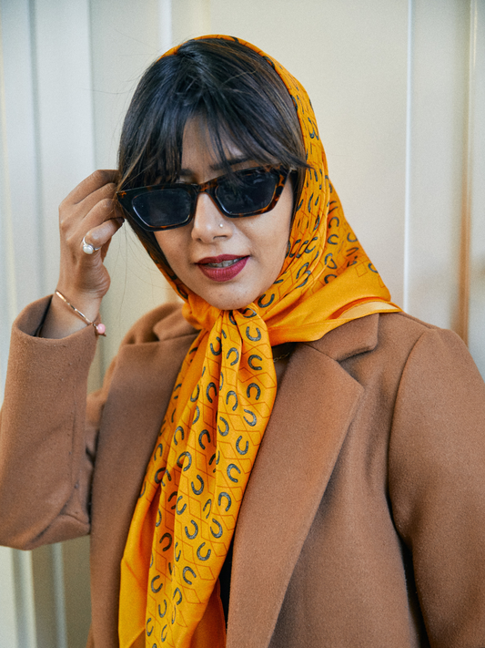 Horse Shoe Scarf Yellow