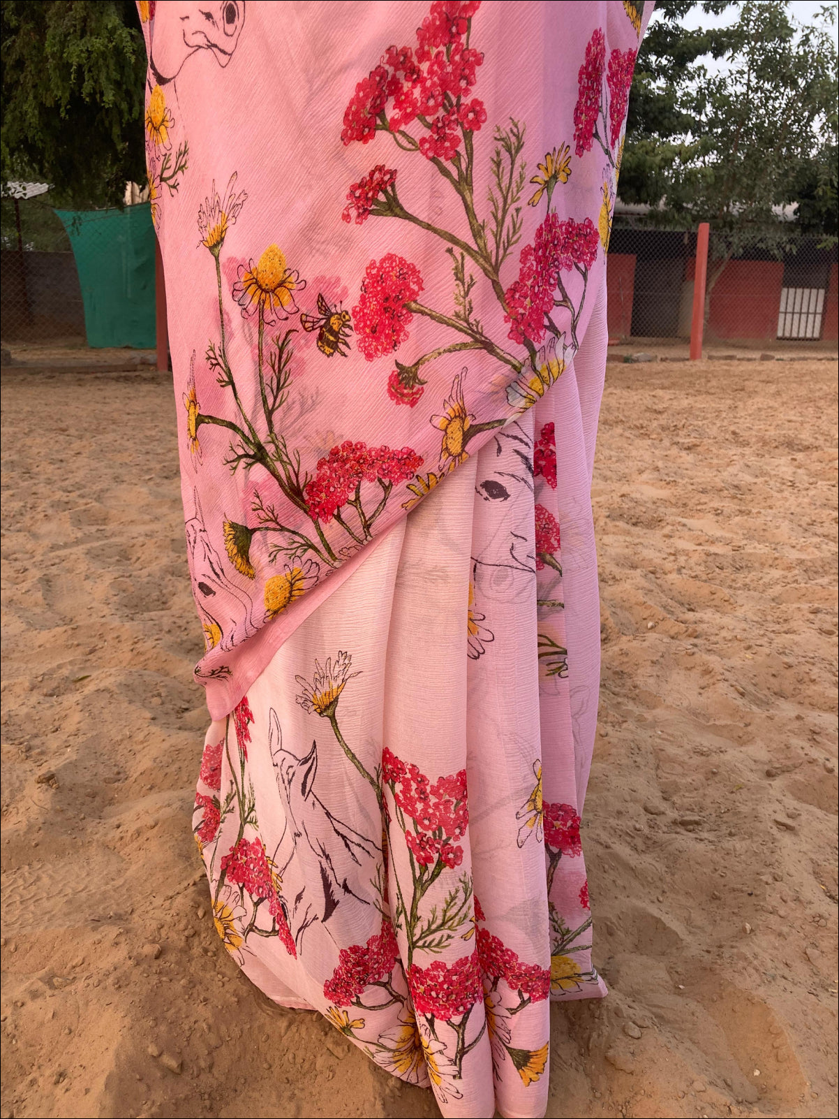 Horse Flower Saree