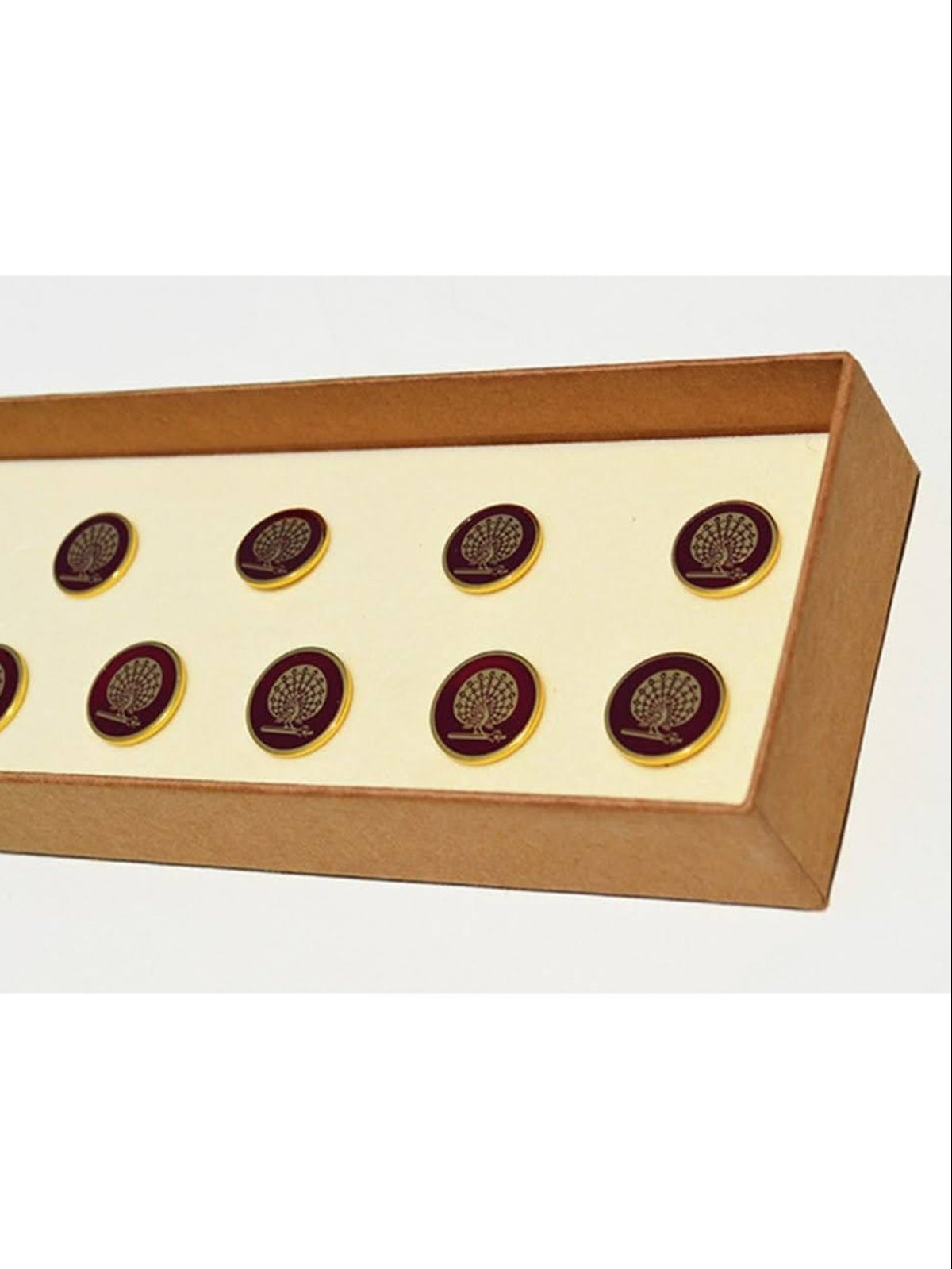 Maroon Peacock Buttons