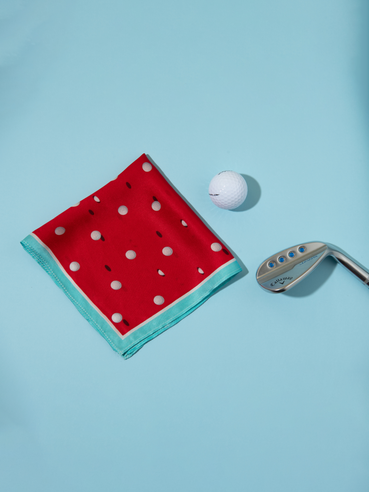 Pocket Square Golf Ball Red