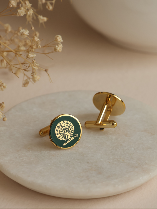 Cufflinks Peacock Green