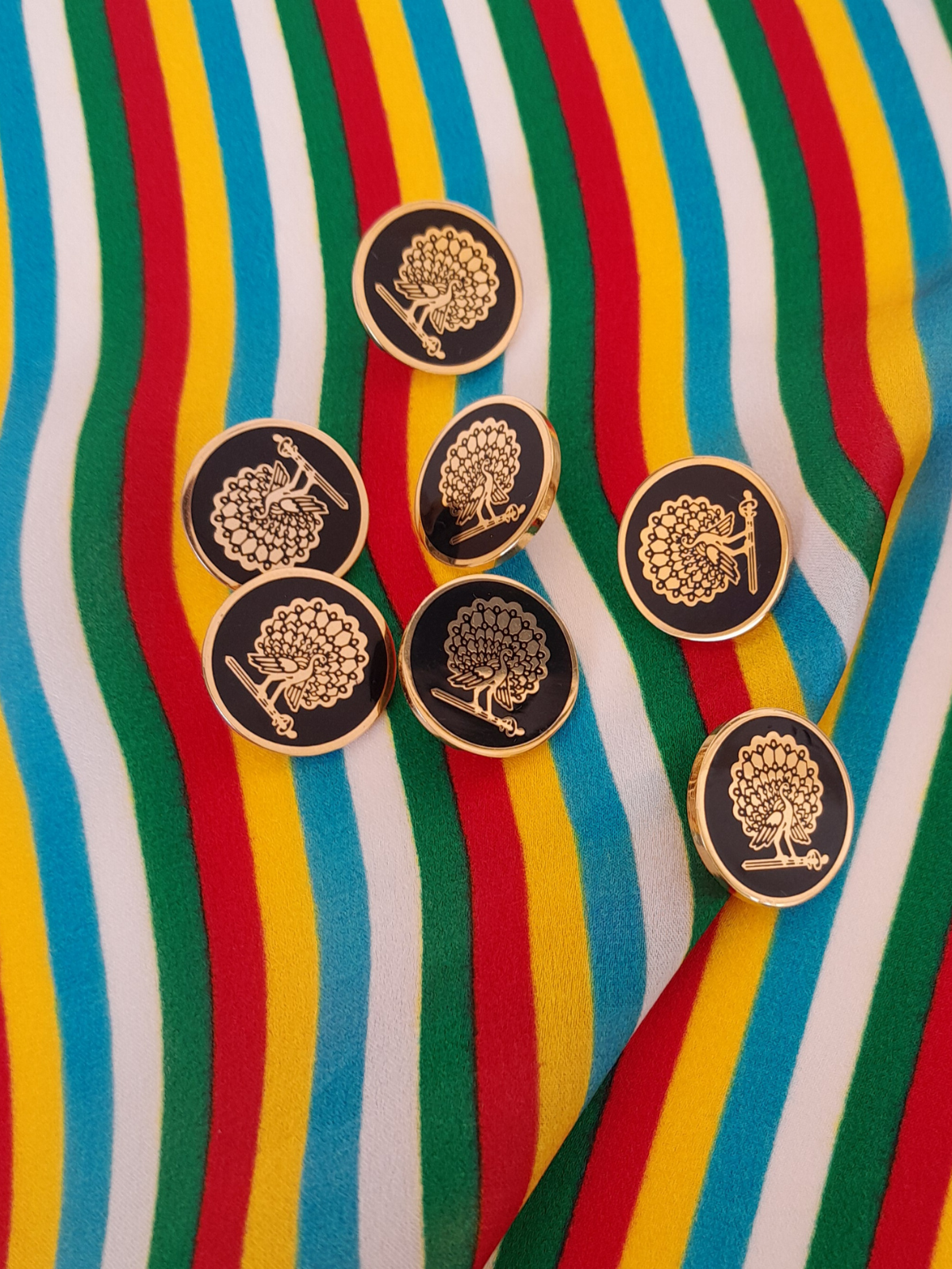 Maroon Peacock Buttons