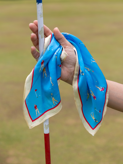Pocket Square Golfer Blue