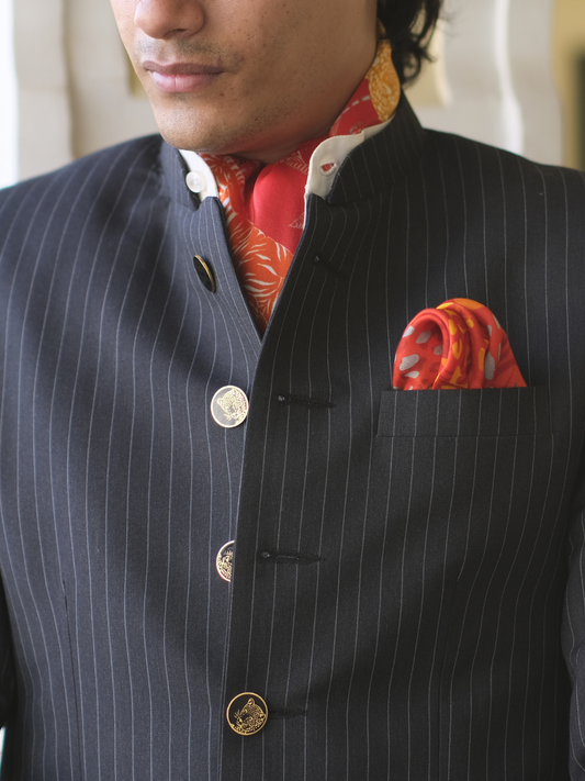 Pocket Square: Wild Whimsical orange