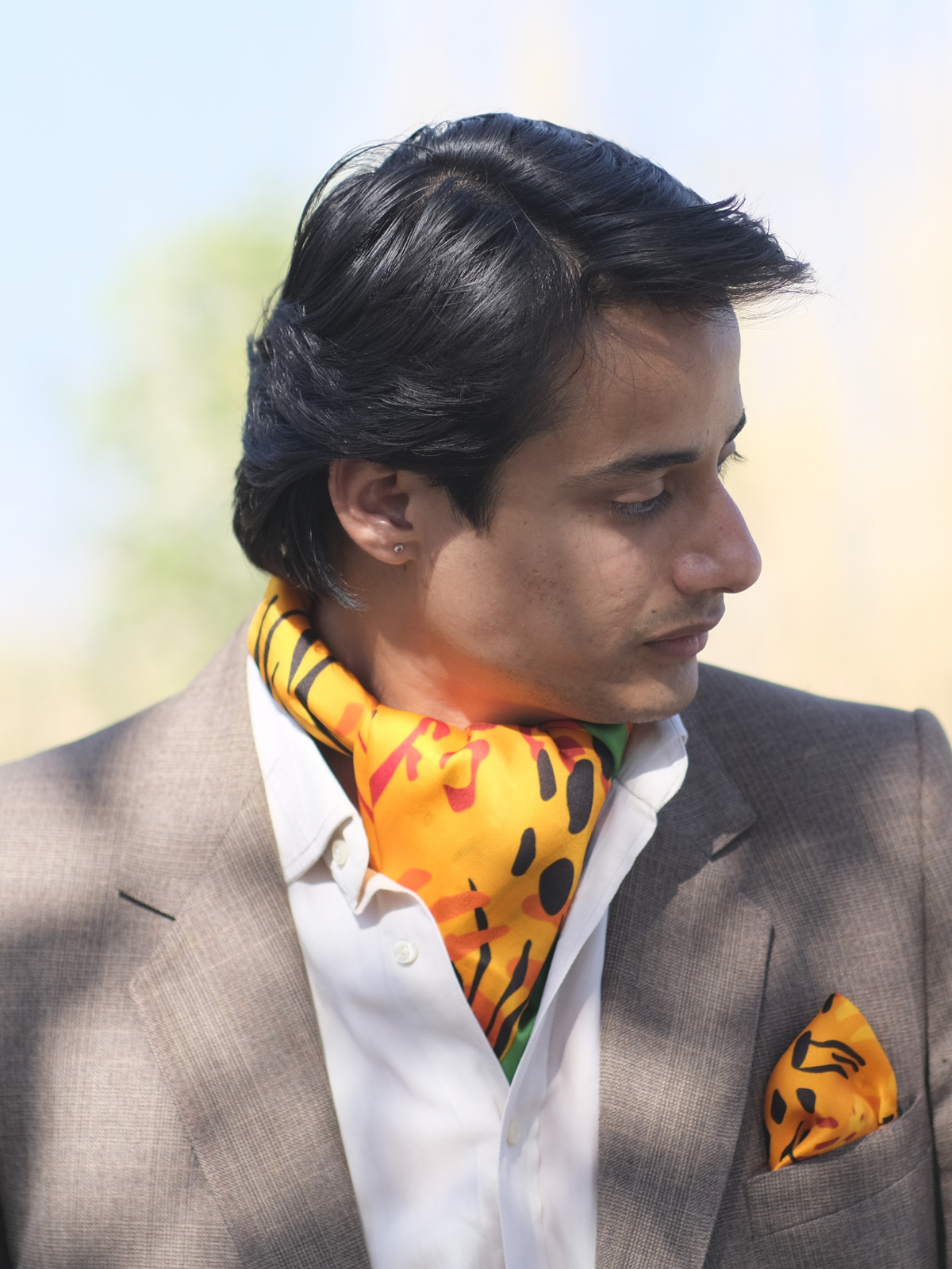 Yellow Pocket Square Wild Whimsical 