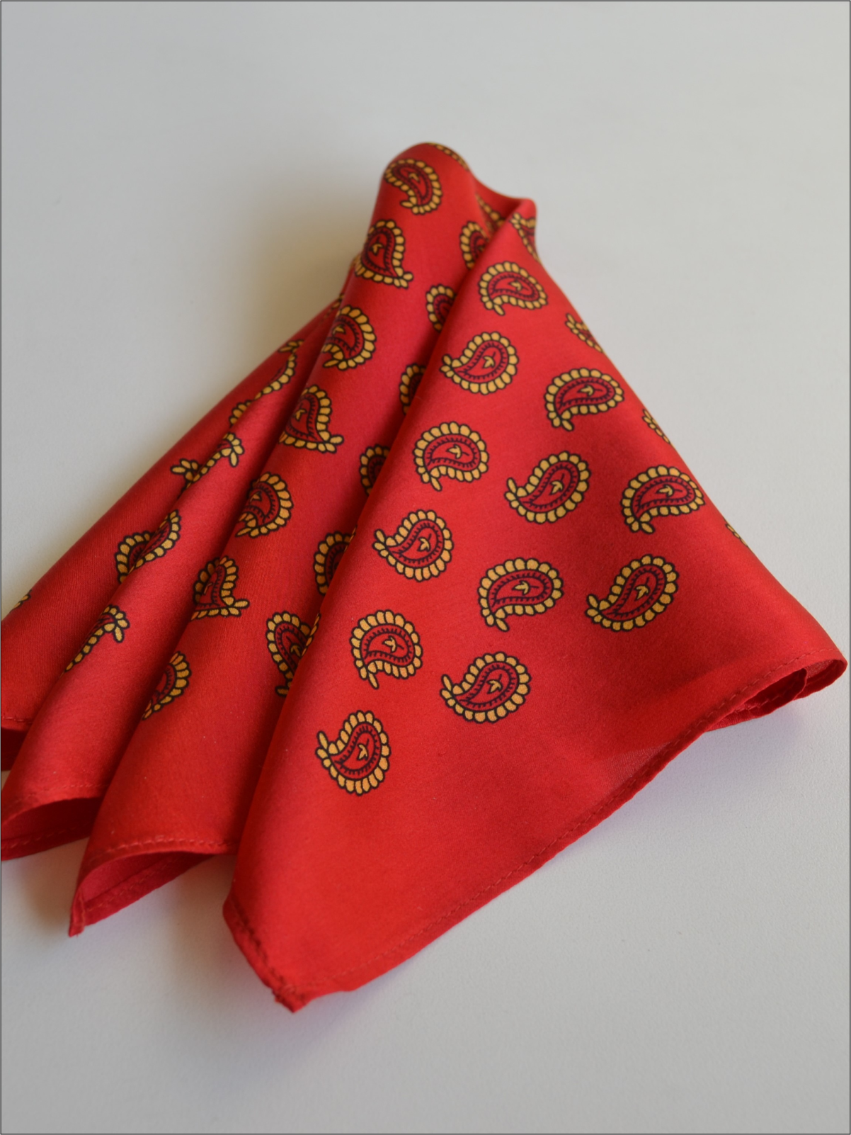 Red Paisley Pocket Square