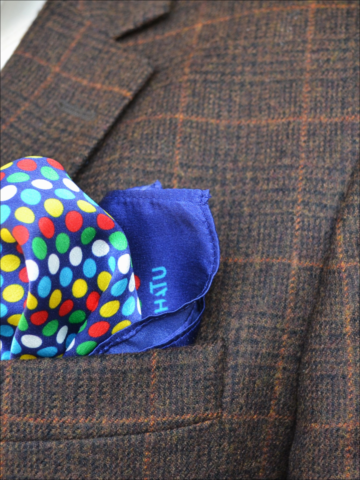 Polka Dot Blue Pocket Square