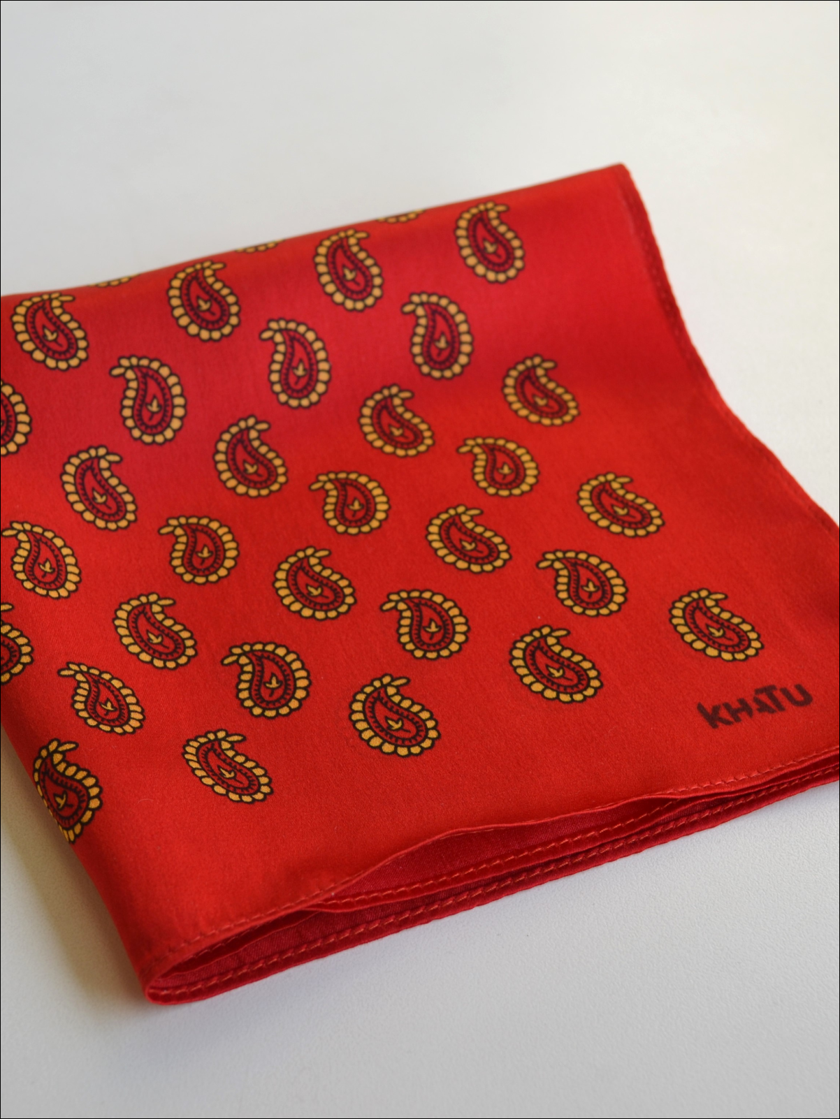 Paisley Red Pocket Square