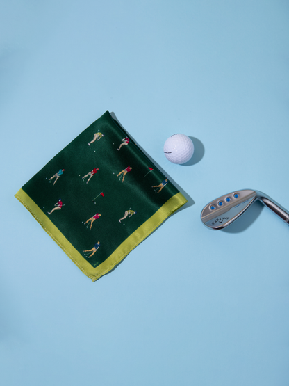Pocket Square Golfer Green