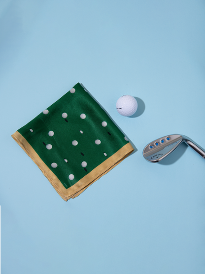Pocket Square Golf Ball Green