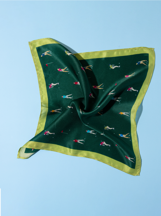 Pocket Square Golfer Green